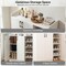 White Shoe Cabinet Engineered Wood 2-Door 4-Open Shelf Adjustable Storage